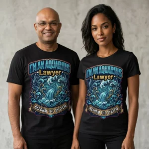 Aquarius Lawyer T-Shirt Reform the System Zodiac Star Sign Gift UK
