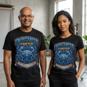Cancer Lawyer T-Shirt Here to Protect Zodiac Star Sign Gift Unisex UK