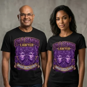 Gemini Lawyer T-Shirt Argued Both Sides Zodiac Star Sign Gift Unisex UK