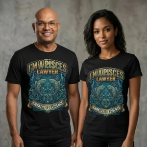 Pisces Lawyer T-Shirt Empathy Is Evidence Zodiac Star Sign Gift Unisex UK