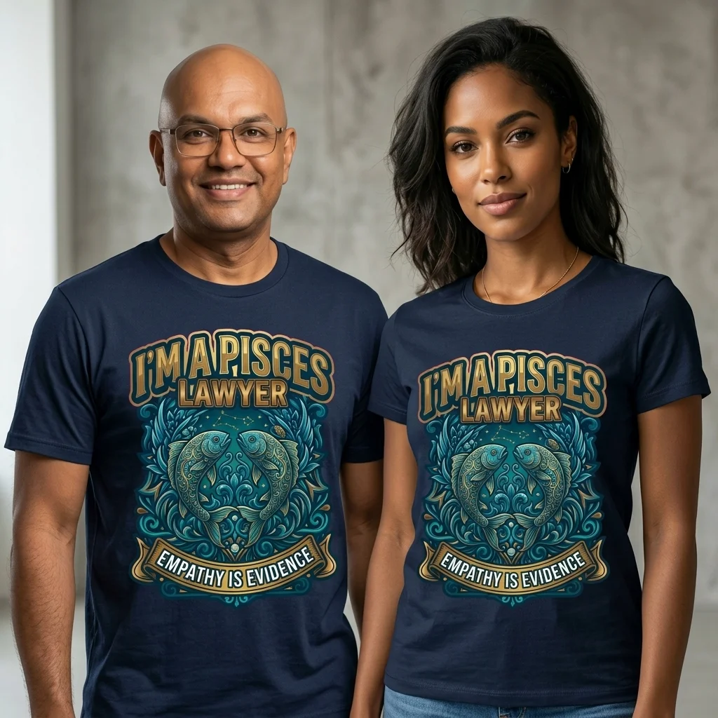 Pisces Lawyer T-Shirt Empathy Is Evidence Zodiac Star Sign Gift Unisex UK - Image 2