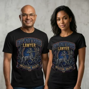 Sagittarius Lawyer T-Shirt Objection Boldly Zodiac Star Sign Gift UK