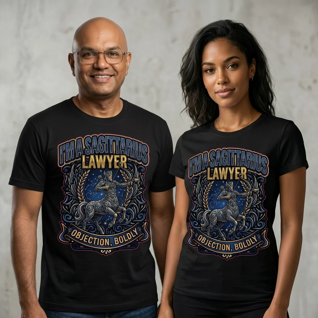 Sagittarius Lawyer T-Shirt Objection Boldly Zodiac Star Sign Gift UK
