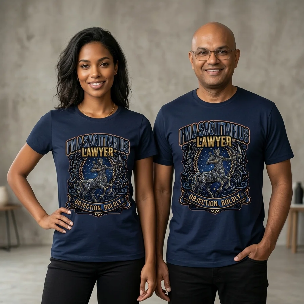 Sagittarius Lawyer T-Shirt Objection Boldly Zodiac Star Sign Gift UK - Image 2