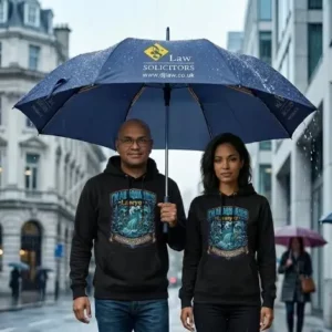 DJS Law Double Bone Compact Folding Umbrella — Windproof Premium Unisex Gift UK