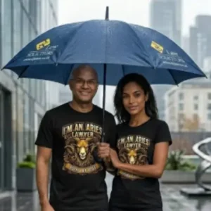 DJS Law Navy Branded Golf Umbrella — Large Premium Unisex Gift UK